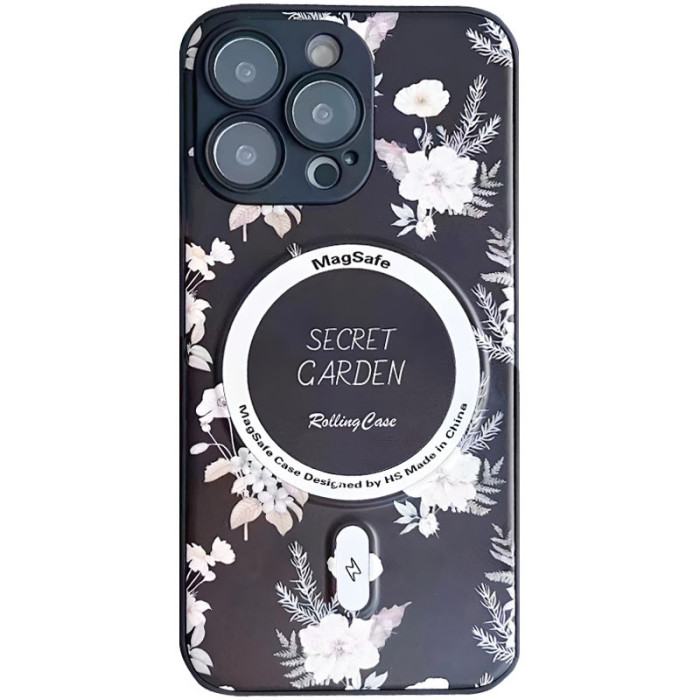 TPU+PC чохол Secret Garden with MagSafe для Apple iPhone 14 Pro  Black