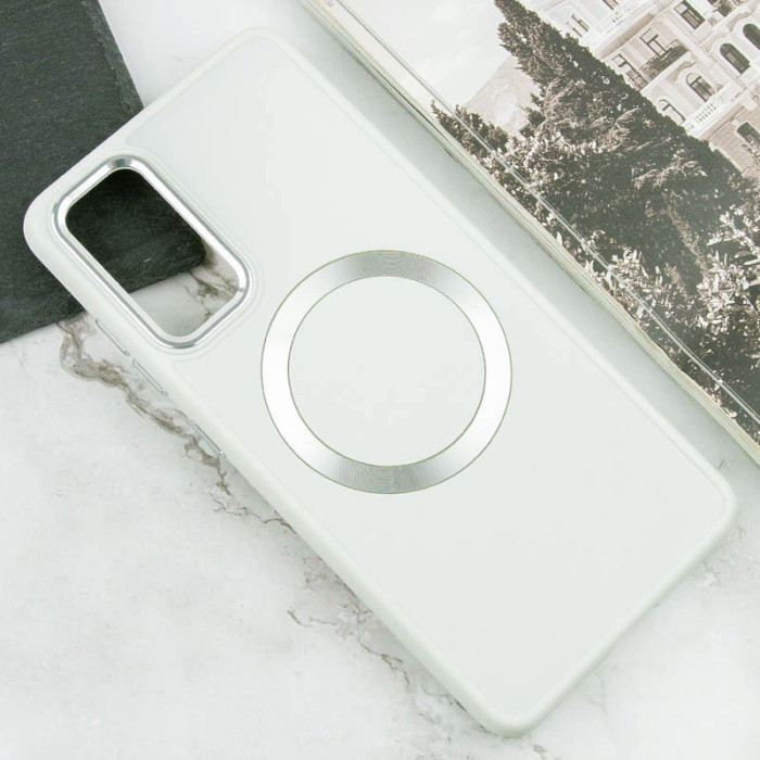 TPU чохол Bonbon Metal Style with MagSafe для Samsung Galaxy S23 Білий/White
