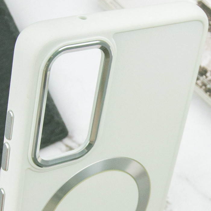 TPU чохол Bonbon Metal Style with MagSafe для Samsung Galaxy S23 Білий/White