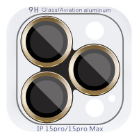 Захисне скло Metal Classic на камеру (у упак.) для Apple iPhone 16 Pro (6.3')/16 Pro Max (6.9') Золотий/Gold