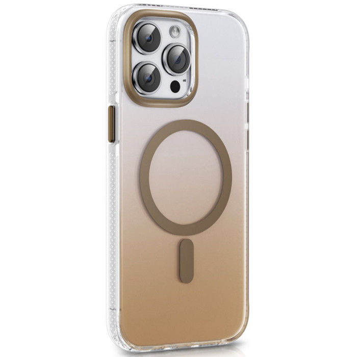 Чохол TPU+PC Shadow with MagSafe для Apple iPhone 15 Pro  Quicksand gold