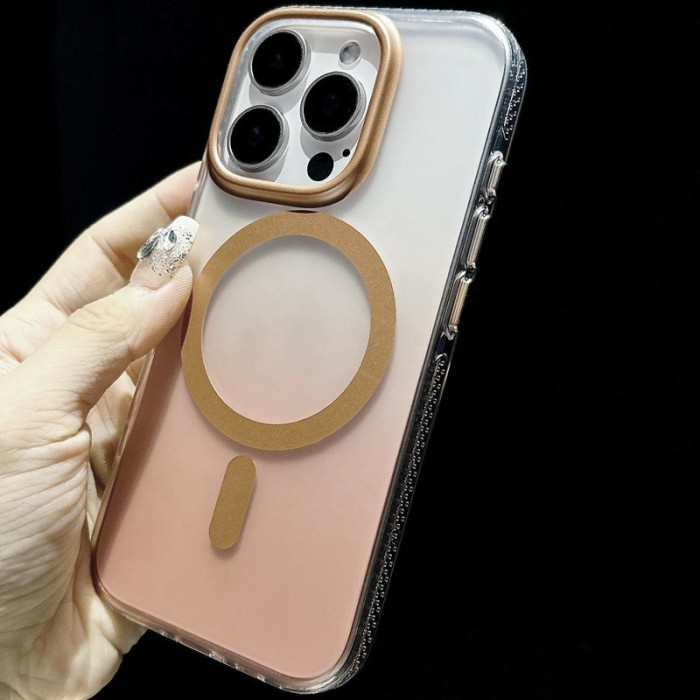 Чохол TPU+PC Shadow with MagSafe для Apple iPhone 15 Pro  Quicksand gold