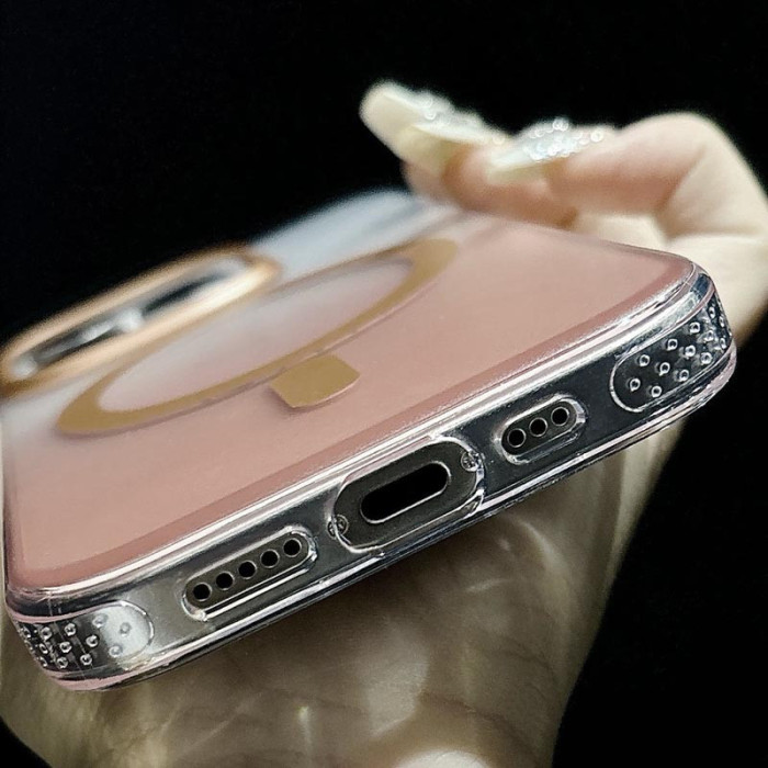 Чохол TPU+PC Shadow with MagSafe для Apple iPhone 15 Pro  Quicksand gold