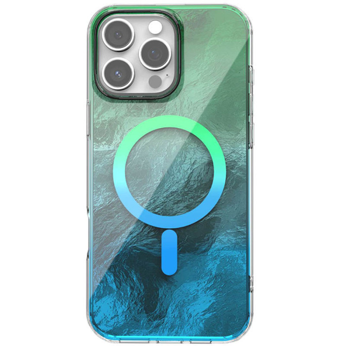 Чохол TPU Shiny Mountain (MagFit) для Apple iPhone 16 Pro (6.3') Green/Blue