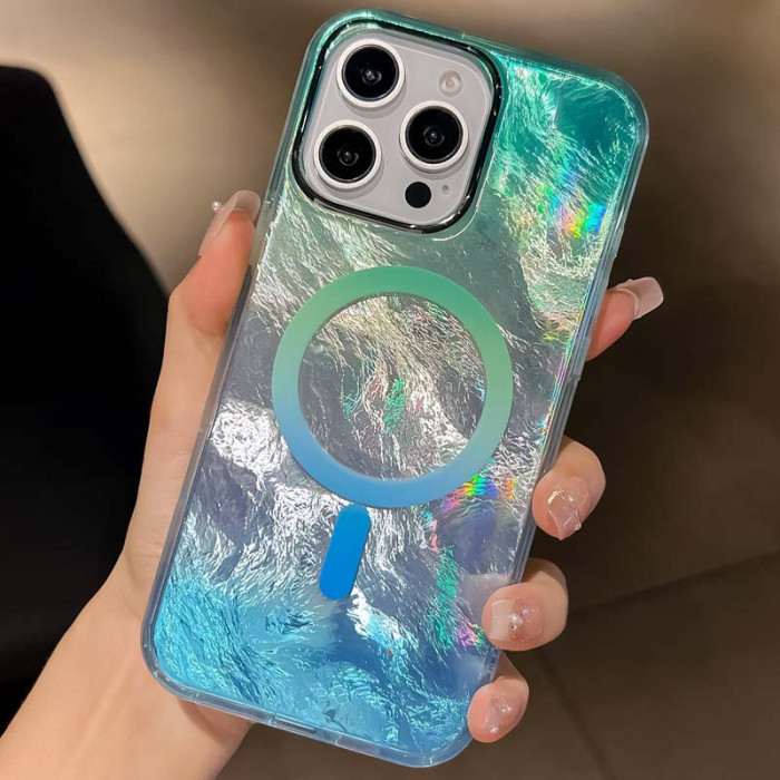 Чохол TPU Shiny Mountain (MagFit) для Apple iPhone 16 Pro (6.3') Green/Blue