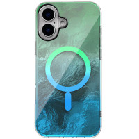 Чохол TPU Shiny Mountain (MagFit) для Apple iPhone 16  Green/Blue  (ITS-L-00000077655_4)