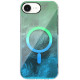 Чохол TPU Shiny Mountain (MagFit) для Apple iPhone 16e  Green/Blue