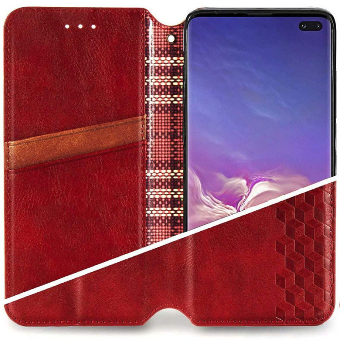 Шкіряний чохол-книжка GETMAN Cubic (PU) для Samsung Galaxy A13 4G Червоний