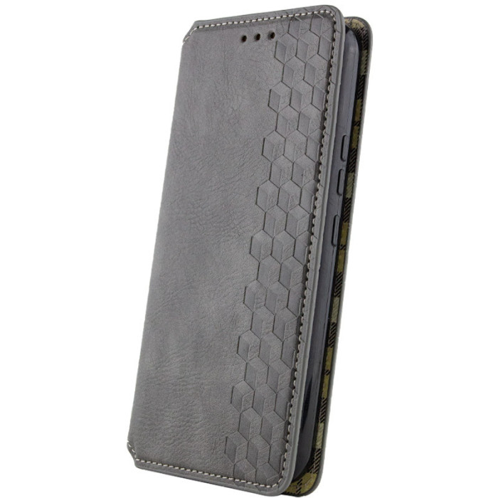 Шкіряний чохол-книжка GETMAN Cubic (PU) для Xiaomi Redmi A7 Pro 4G/Poco C81 Сірий