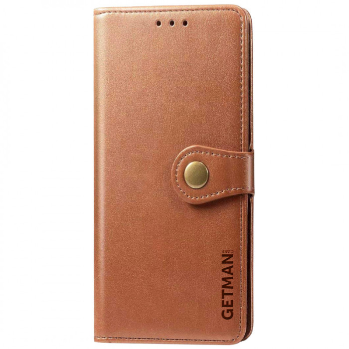 Шкіряний чохол-книжка GETMAN Gallant (PU) для Xiaomi Redmi Note 9s/Note 9 Pro/Note 9 Pro Max Коричневий