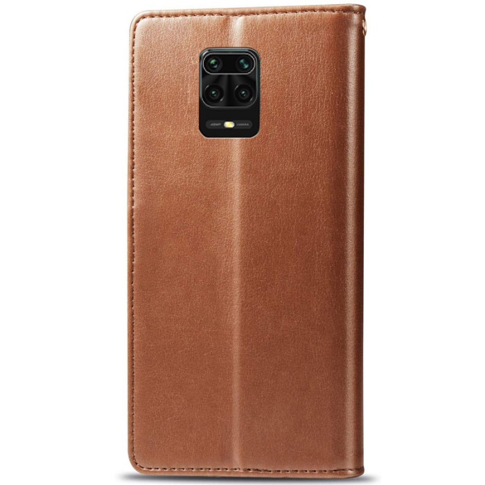 Шкіряний чохол-книжка GETMAN Gallant (PU) для Xiaomi Redmi Note 9s/Note 9 Pro/Note 9 Pro Max Коричневий