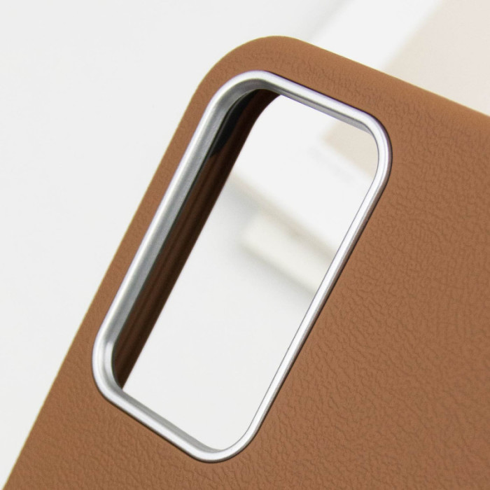 Шкіряний чохол Leather Case Metal Buttons для Samsung Galaxy A15 4G/5G/M15 5G Brown