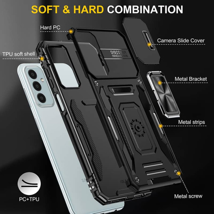 Ударостійкий чохол Camshield Army Ring для Samsung Galaxy A15 4G/5G Чорний/Black