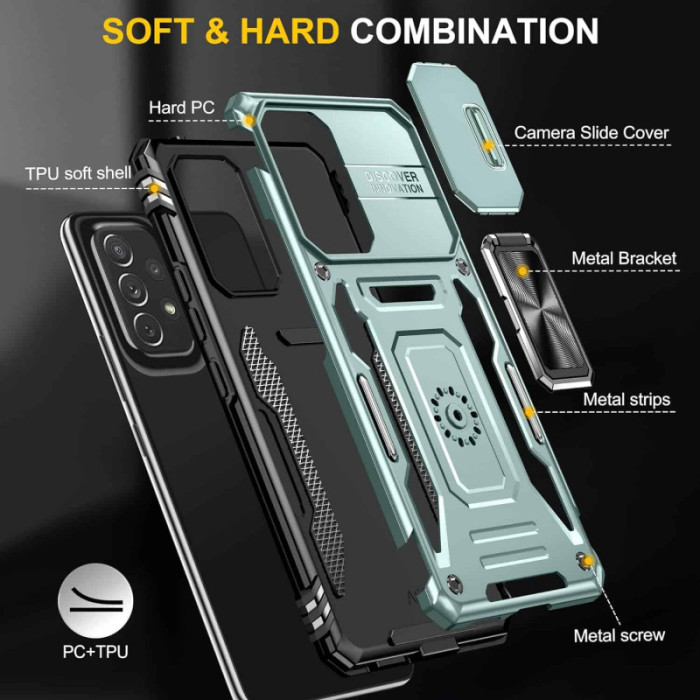 Ударостійкий чохол Camshield Army Ring для Samsung Galaxy A53 5G Зелений/Light Green