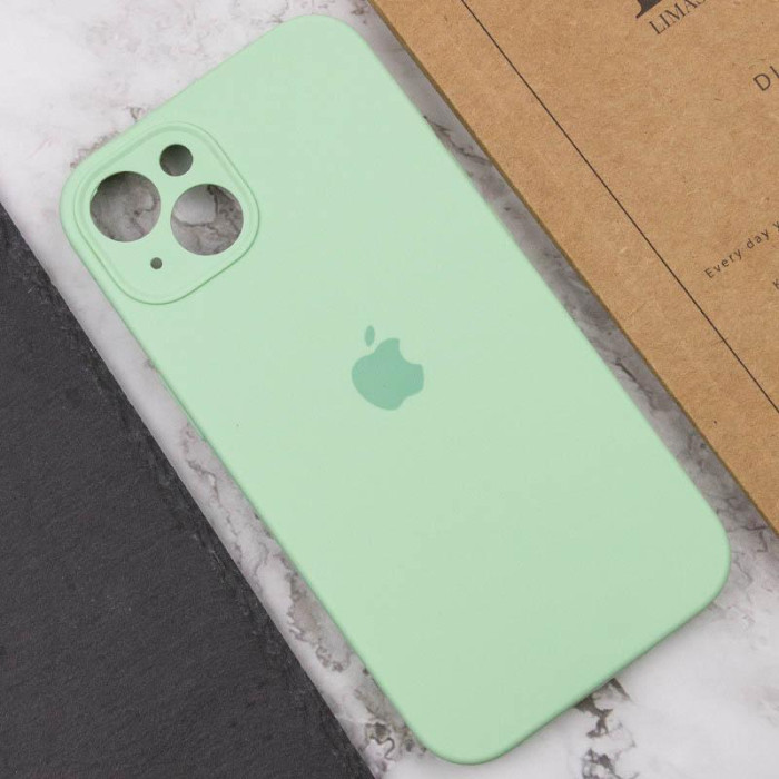 Чохол Silicone Case Full Camera Protective (AA) для Apple iPhone 15 Plus Зелений/Pistachio
