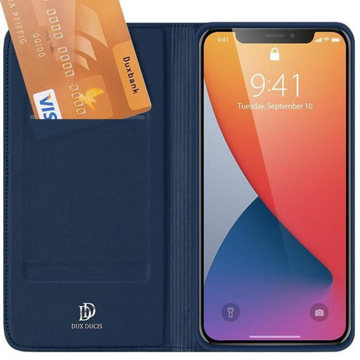Чохол-книжка Dux Ducis з кишенею для візиток для Apple iPhone 14 Pro Max Синій