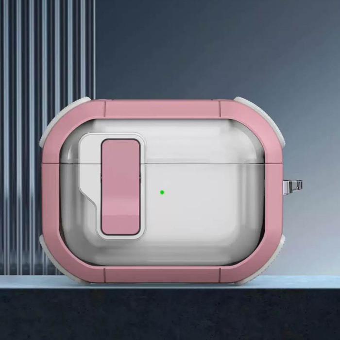 Футляр протиударний Locking Button для навушників Airpods Pro Pink