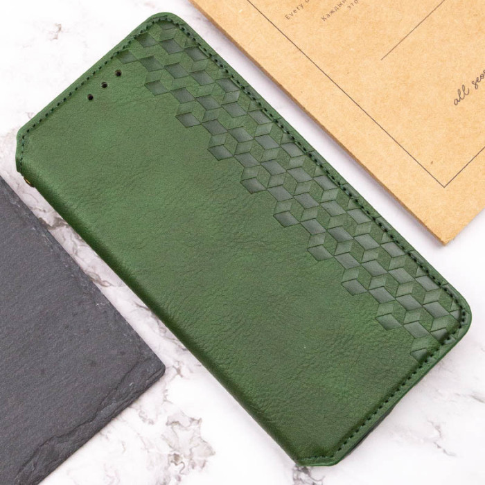 Шкіряний чохол-книжка GETMAN Cubic (PU) для Xiaomi Poco F5/Note 12 Turbo Зелений  (ITS-L-00000064837_1)