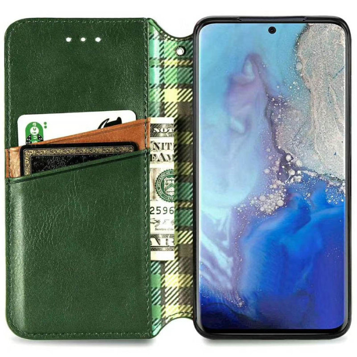 Шкіряний чохол-книжка GETMAN Cubic (PU) для Xiaomi Redmi Note 9/Redmi 10X Зелений  (ITS-L-00000036702_2)