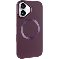TPU чохол Bonbon Metal Style with MagSafe для Apple iPhone 16  Бордовий/Plum  (ITS-L-00000074337_2)