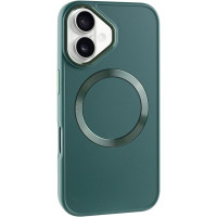 TPU чохол Bonbon Metal Style with MagSafe для Apple iPhone 16  Зелений/Pine green  (ITS-L-00000074337_5)