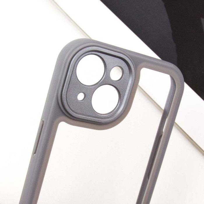 TPU чохол Transparent + Colour 1,5mm для Apple iPhone 15  Grey