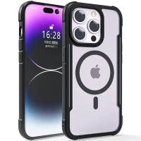 TPU+PC чохол Defense Clear with MagSafe для Apple iPhone 15 Pro Max Чорний  (ITS-L-00000066418_1)