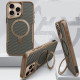 TPU+PC чохол Metal Buttons with MagSafe Carbon Ring для Apple iPhone 16 Pro Max (6.9') Золотий