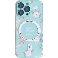 TPU+PC чохол Secret Garden with MagSafe для Apple iPhone 15 Pro  Mint  (ITS-L-00000067970_3)