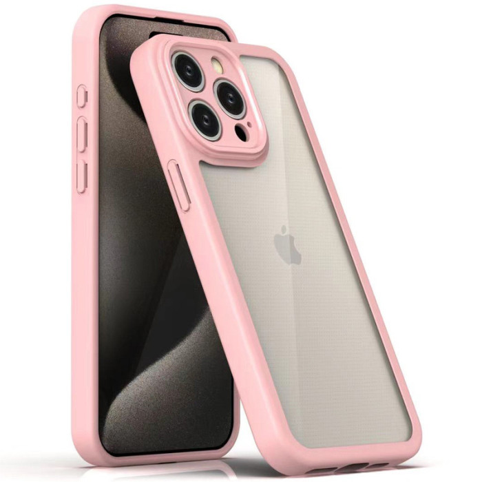 TPU чохол Transparent + Colour 1,5mm для Apple iPhone 13 Pro Max Pink