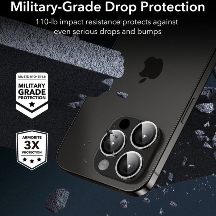 Захисне скло Metal Classic на камеру (в упак.) для Apple iPhone 16 Pro (6.3')/16 Pro Max (6.9') Срібний/Silver