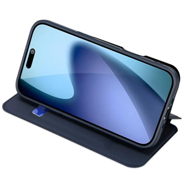 Чохол-книжка Dux Ducis з кишенею для візиток для Apple iPhone 17 (6.3') Синій