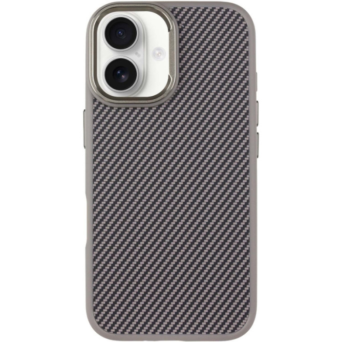 Чохол TPU+PC Carbon with MagSafe для Apple iPhone 16  Grey