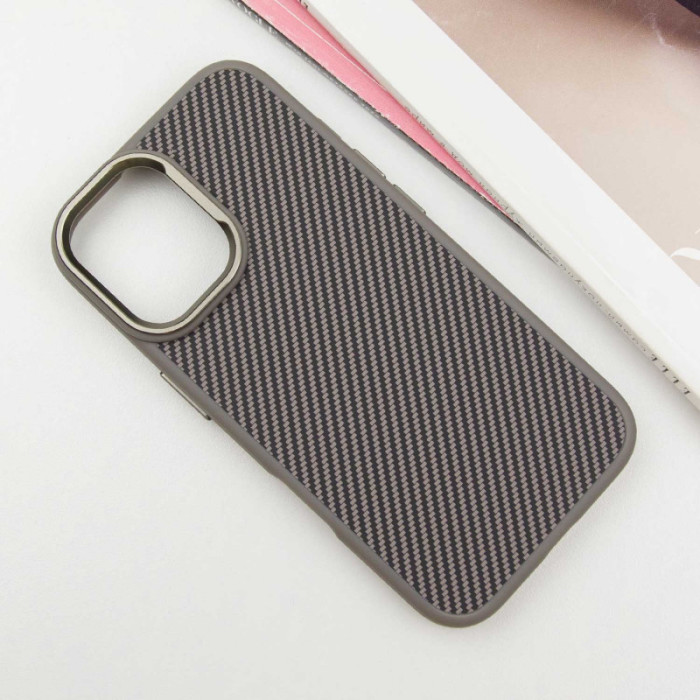 Чохол TPU+PC Carbon with MagSafe для Apple iPhone 16  Grey