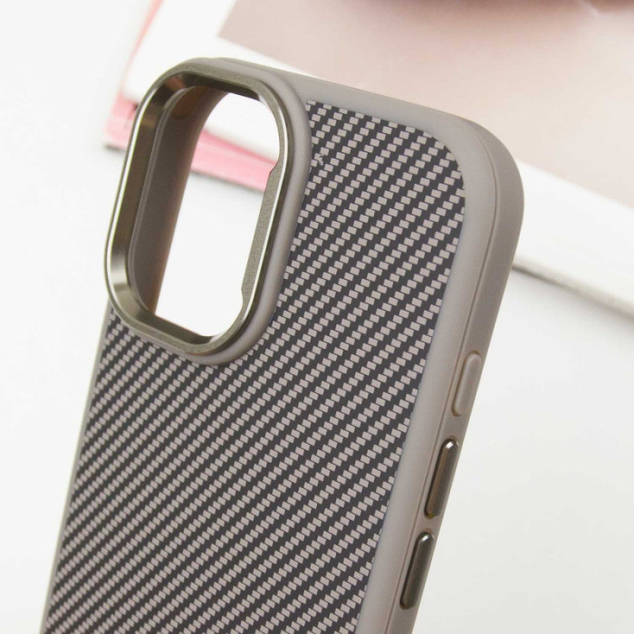 Чохол TPU+PC Carbon with MagSafe для Apple iPhone 16  Grey