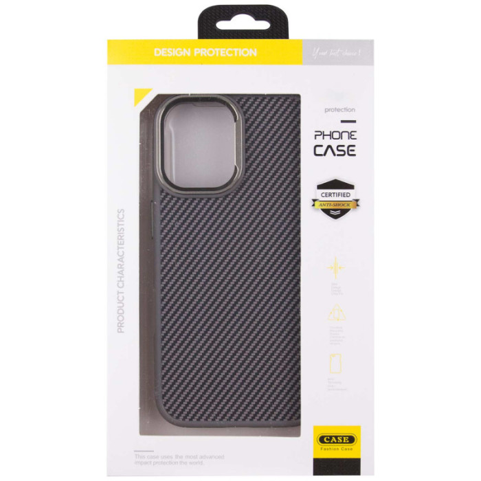 Чохол TPU+PC Carbon with MagSafe для Apple iPhone 16  Grey