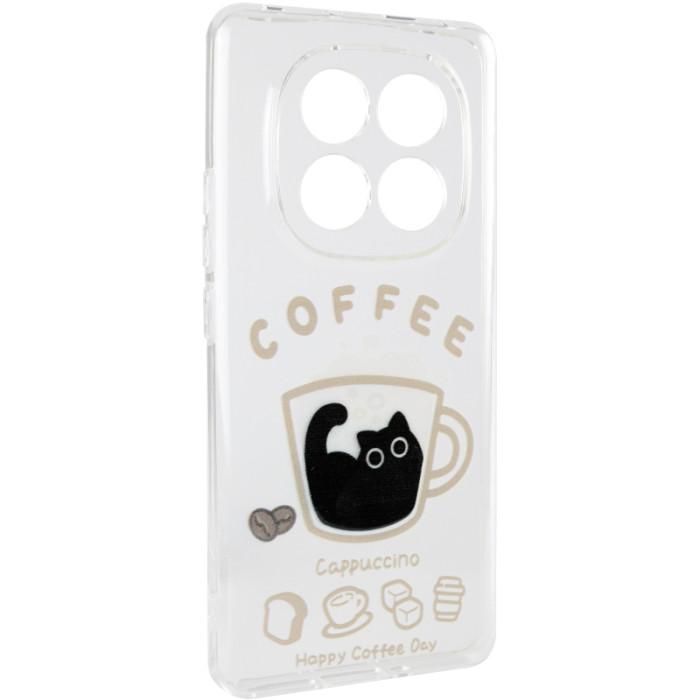 Чохол TPU Clear Joy для Xiaomi Redmi Note 14 Pro 4G Coffee