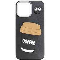 Чохол TPU Leather Toys для Apple iPhone 15 Pro Max Coffee/Black