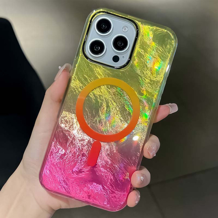 Чохол TPU Shiny Mountain (MagFit) для Apple iPhone 16 Pro (6.3') Yellow/Pink