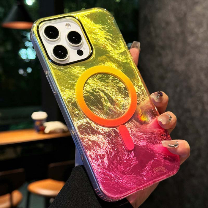 Чохол TPU Shiny Mountain (MagFit) для Apple iPhone 16 Pro (6.3') Yellow/Pink