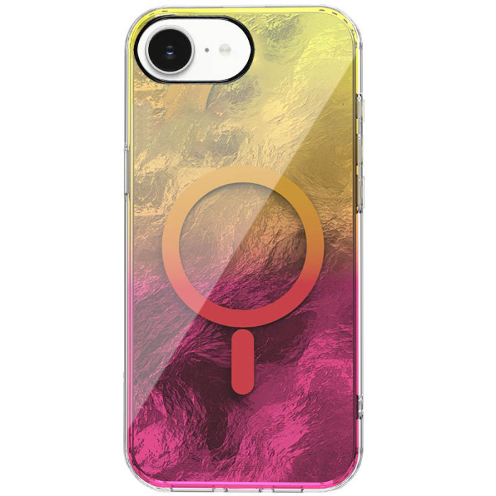 Чохол TPU Shiny Mountain (MagFit) для Apple iPhone 16e  Yellow/Pink