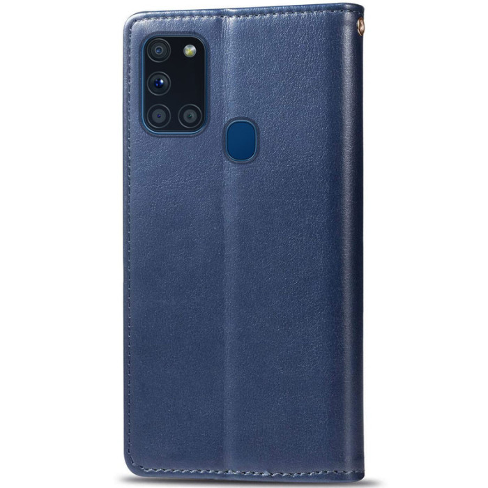 Шкіряний чохол-книжка GETMAN Gallant (PU) для Samsung Galaxy A21s Синій