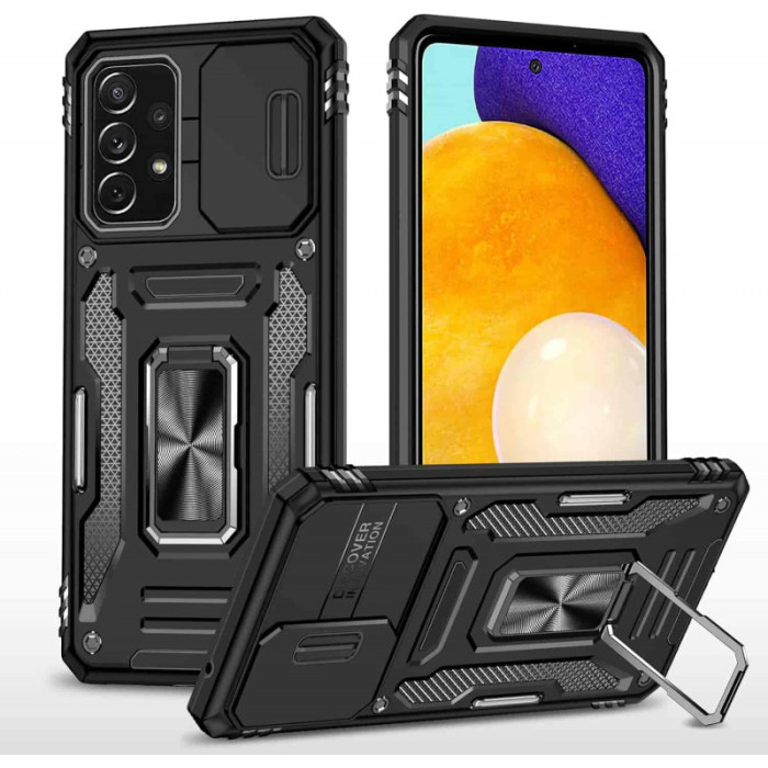 Ударостійкий чохол Camshield Army Ring для Samsung Galaxy A73 5G Чорний/Black