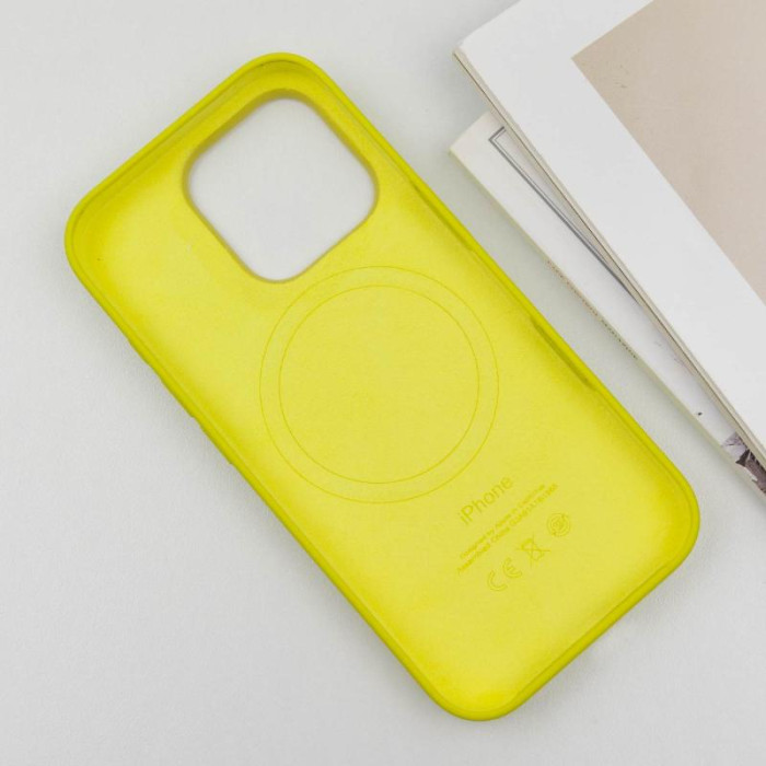 Чохол Silicone case (AAA) with Magsafe and Animation (button) для Apple iPhone 16 Pro Max (6.9') Star Fruit
