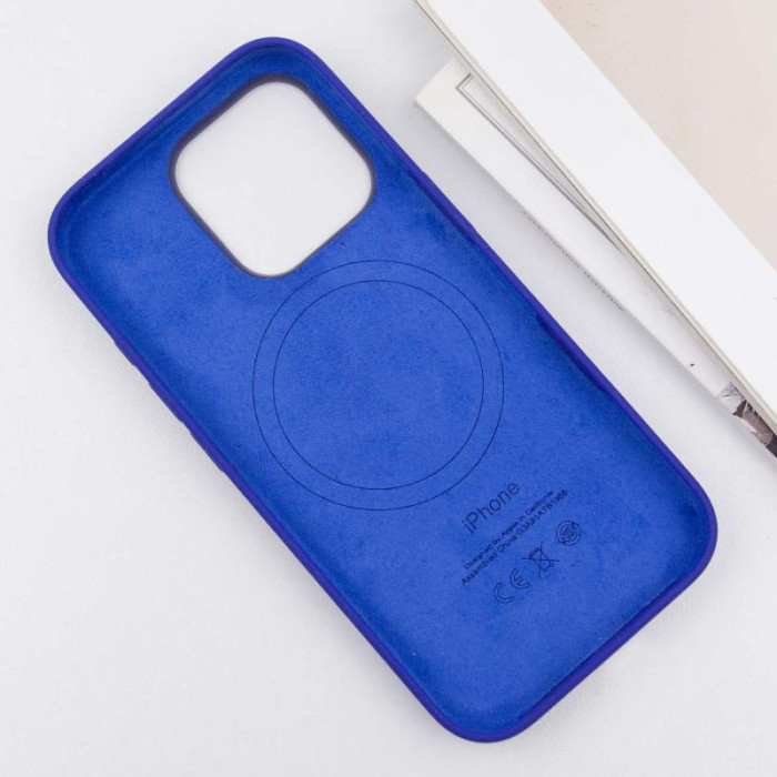 Чохол Silicone case (AAA) with Magsafe and Animation (button) для Apple iPhone 16 Pro Max (6.9') Ultramarine