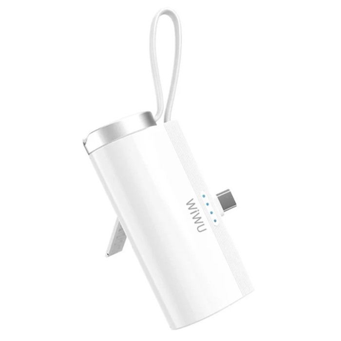 Портативное ЗУ Power Bank WIWU W026 2 in 1 Type-C с беспроводным зарядным устройством For Apple Watch 15W 5000 mAh