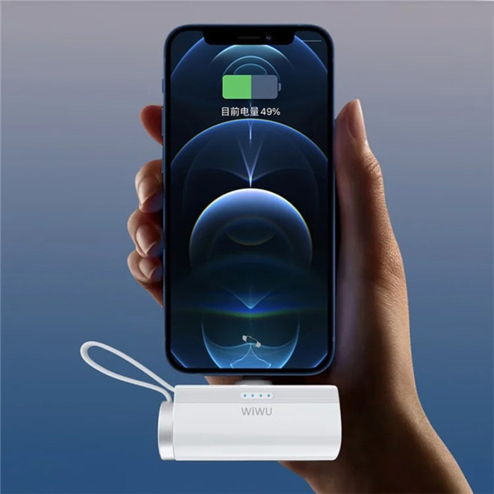 Портативное ЗУ Power Bank WIWU W026 2 in 1 Type-C с беспроводным зарядным устройством For Apple Watch 15W 5000 mAh