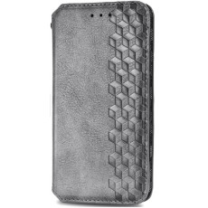 Шкіряний чохол книжка GETMAN Cubic (PU) для Xiaomi Redmi Note 9/Redmi 10X Сірий  (ITS-00000036702_4)