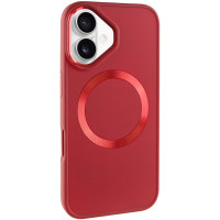 TPU чохол Bonbon Metal Style with MagSafe для Apple iPhone 16  Червоний/Red  (ITS-L-00000074337_6)