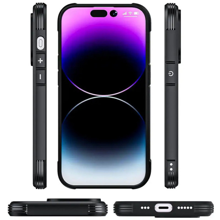 TPU+PC чохол Defense Matte для Apple iPhone 15 Pro Max Чорний  (ITS-L-00000066422_1)